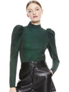ISSA METALLIC PUFF SLEEVE TURTLENECK-ALICE + OLIVIA