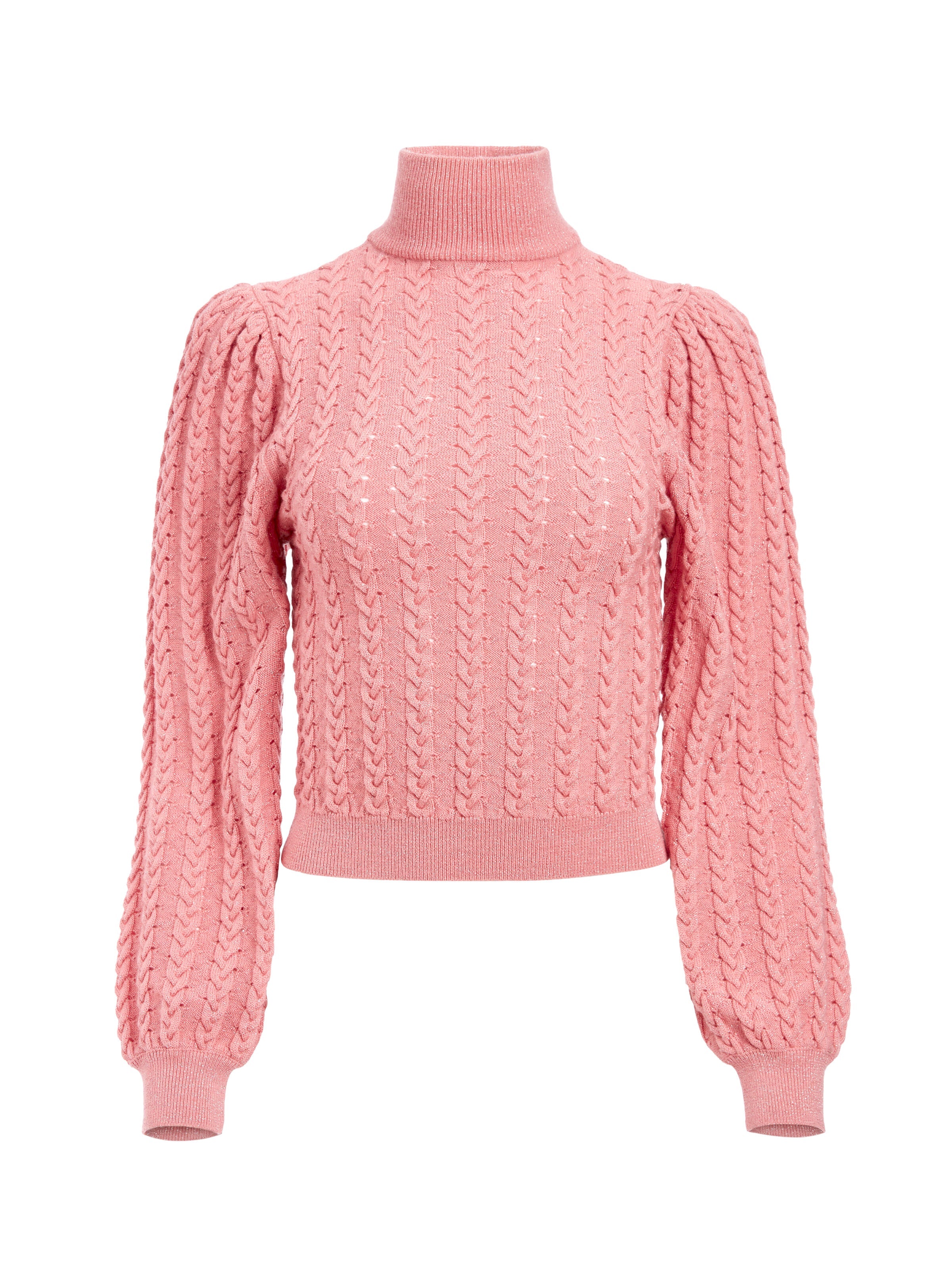 ESME CABLEKNIT TURTLENECK-ROSE-ALICE + OLIVIA