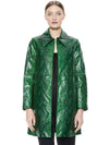 LOGAN LEATHER COAT-EMERALD/BLACK-ALICE + OLIVIA