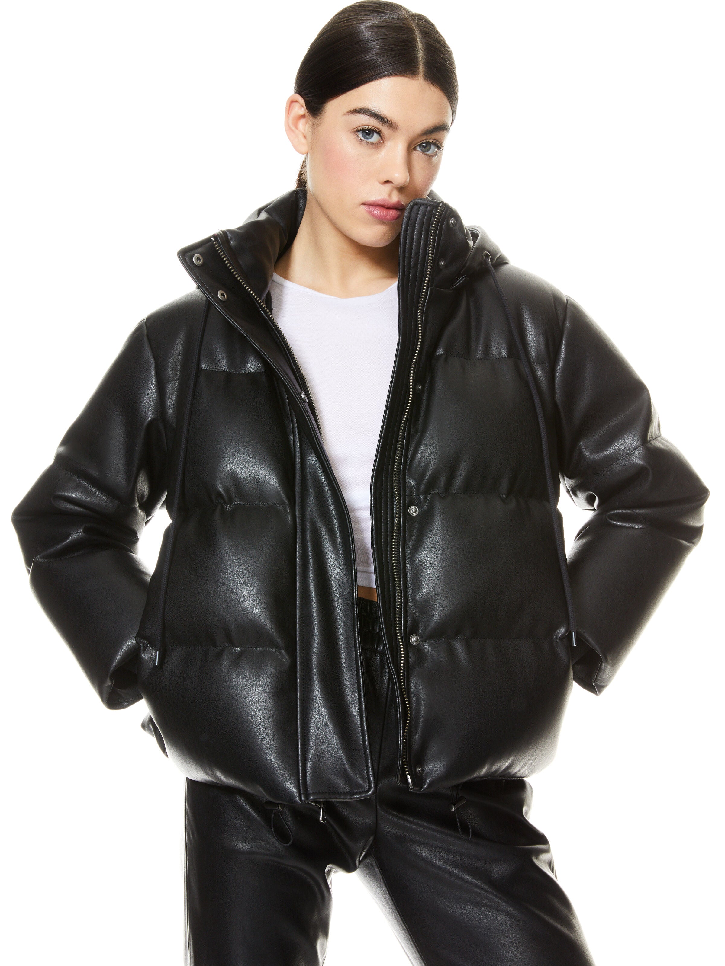 ROBINSON VEGAN LEATHER PUFFER-ALICE + OLIVIA