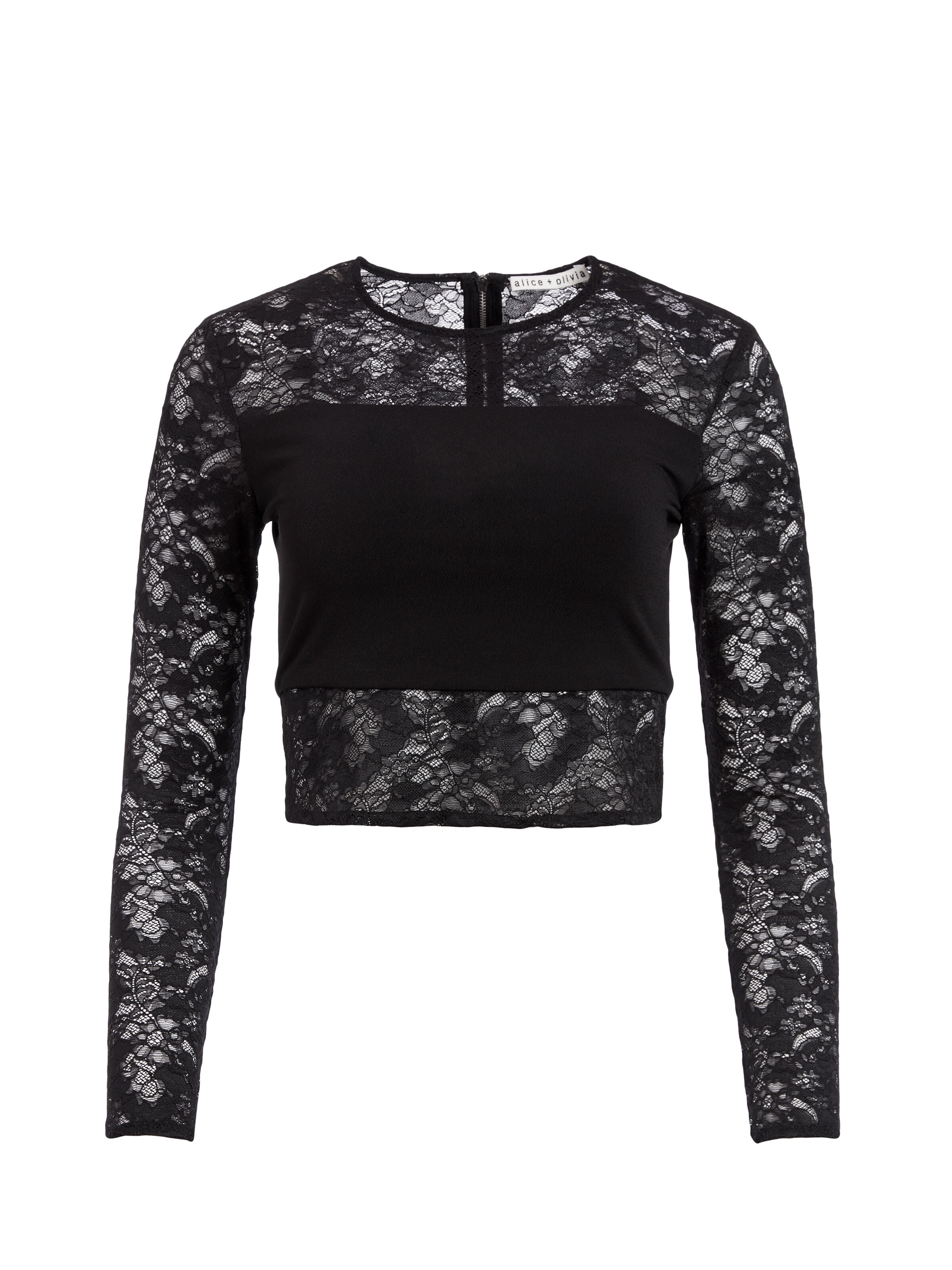 NIKKI LACE CROP TOP-ALICE + OLIVIA