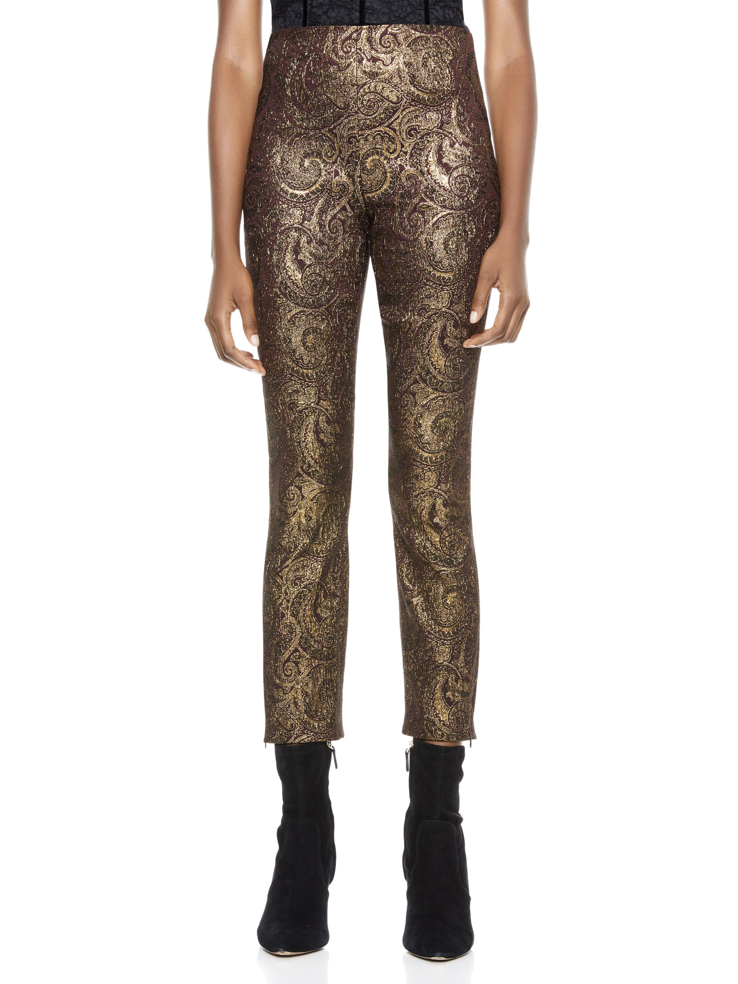 GLORIANE METALLIC SKINNY PANT-ALICE + OLIVIA