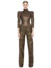 JORAH PUFF SLEEVE METALLIC JUMPSUIT-ALICE + OLIVIA