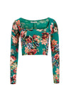 DELAINA FLORAL CROP TOP-ALICE + OLIVIA