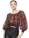AZALEA PAISLEY PEASANT TOP-DIAMOND MAGIC BORDEAUX-ALICE + OLIVIA