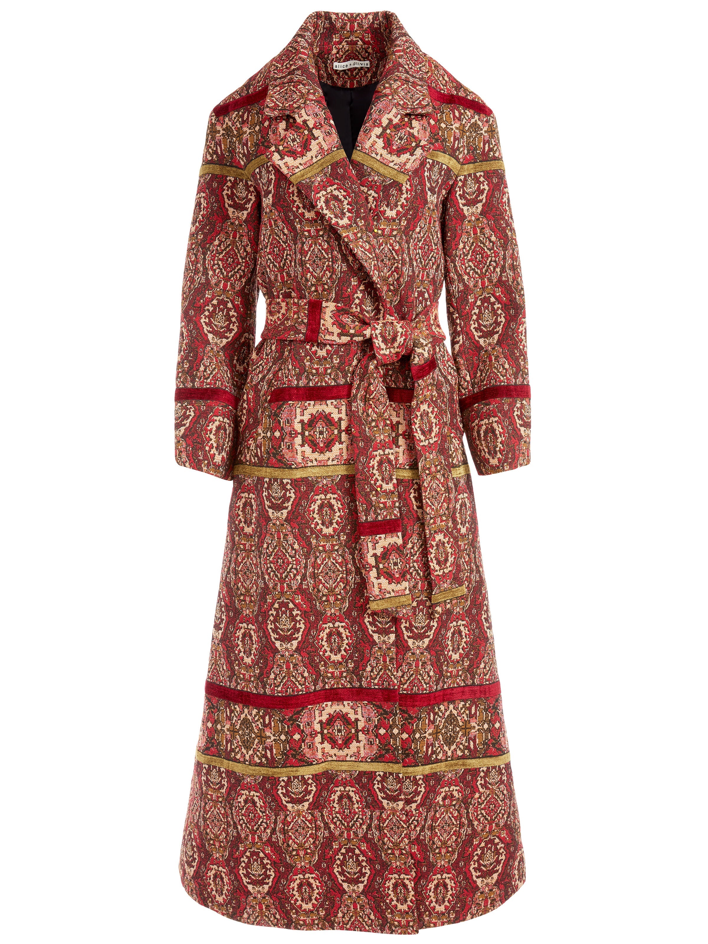 STEFAN BELTED NOTCH COLLAR COAT-ALICE + OLIVIA