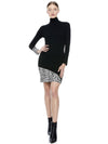 DELORA TURTLENECK MINI DRESS-BLACK COMBO-ALICE + OLIVIA