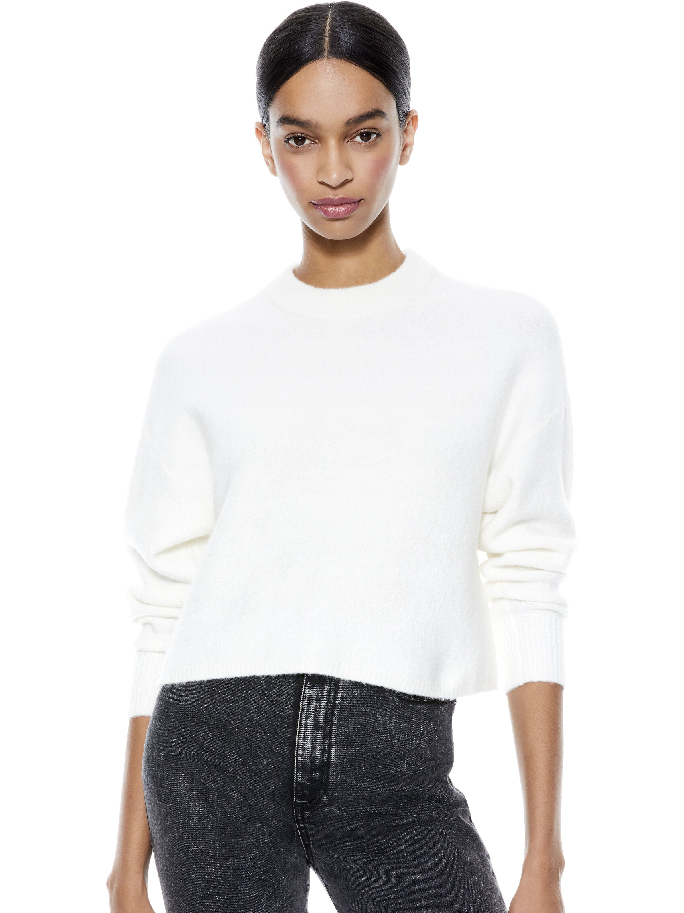 MAXDEN CROPPED PULLOVER-SOFT WHITE-ALICE + OLIVIA