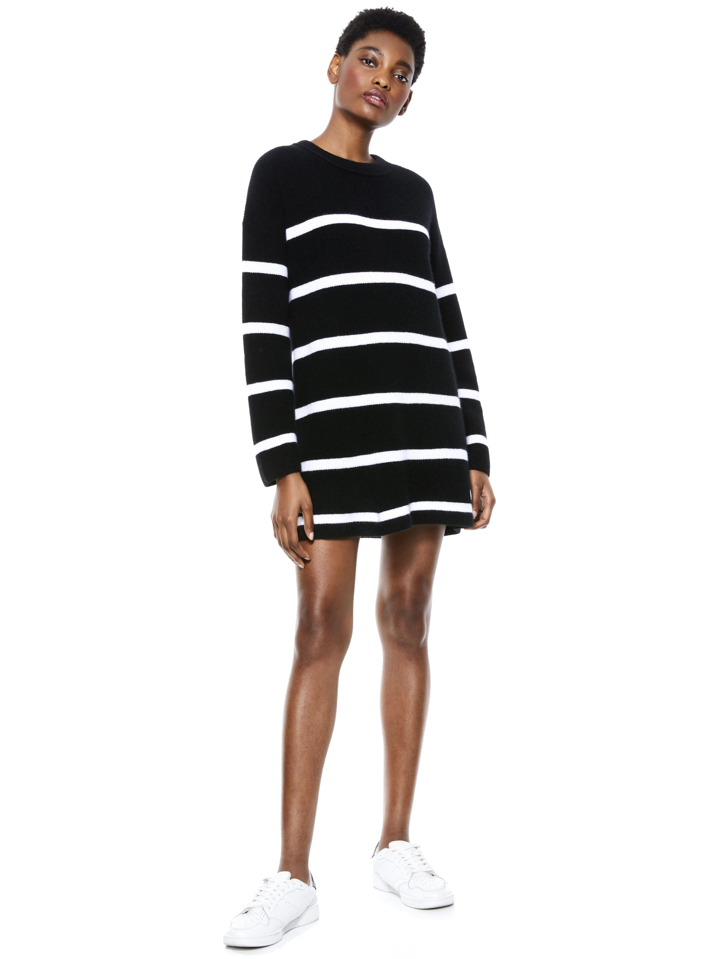 LENNIE MINI SWEATER DRESS-BLACK/WHITE-ALICE + OLIVIA