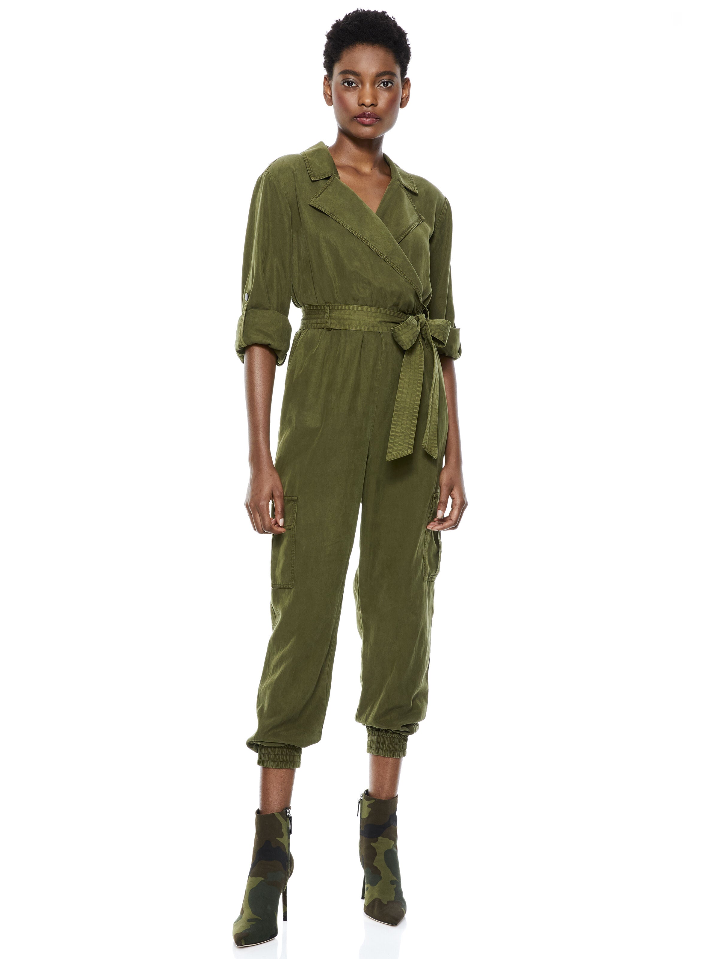 BESSIE NOTCH COLLAR JUMPSUIT-ALICE + OLIVIA