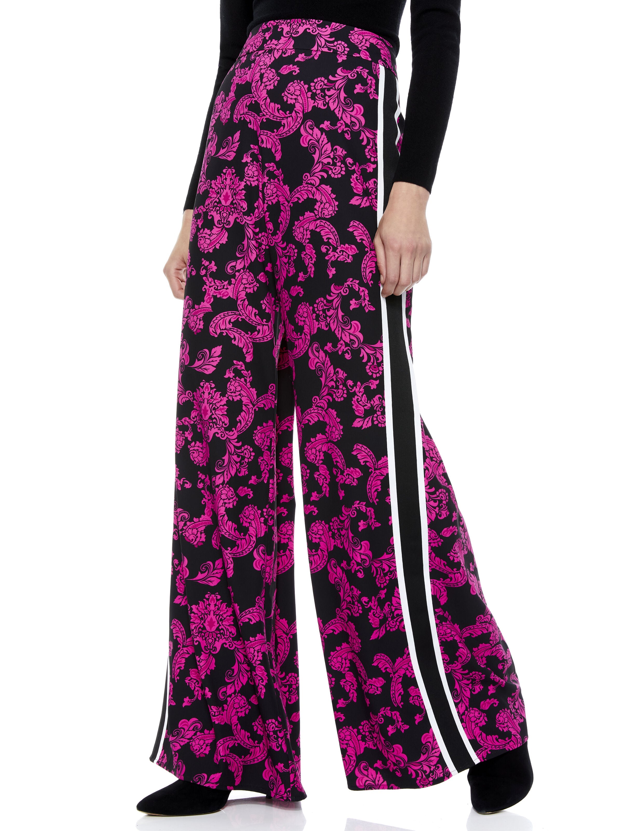 ATHENA FLORAL WIDE LEG PANT-SHOW ME LOVE SM WILD PINK-ALICE + OLIVIA