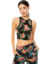 MELVA CAMO RACER BACK CROP TOP-ALICE + OLIVIA