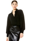 MITCHELL OPEN BACK BLOUSE-Black-ALICE + OLIVIA
