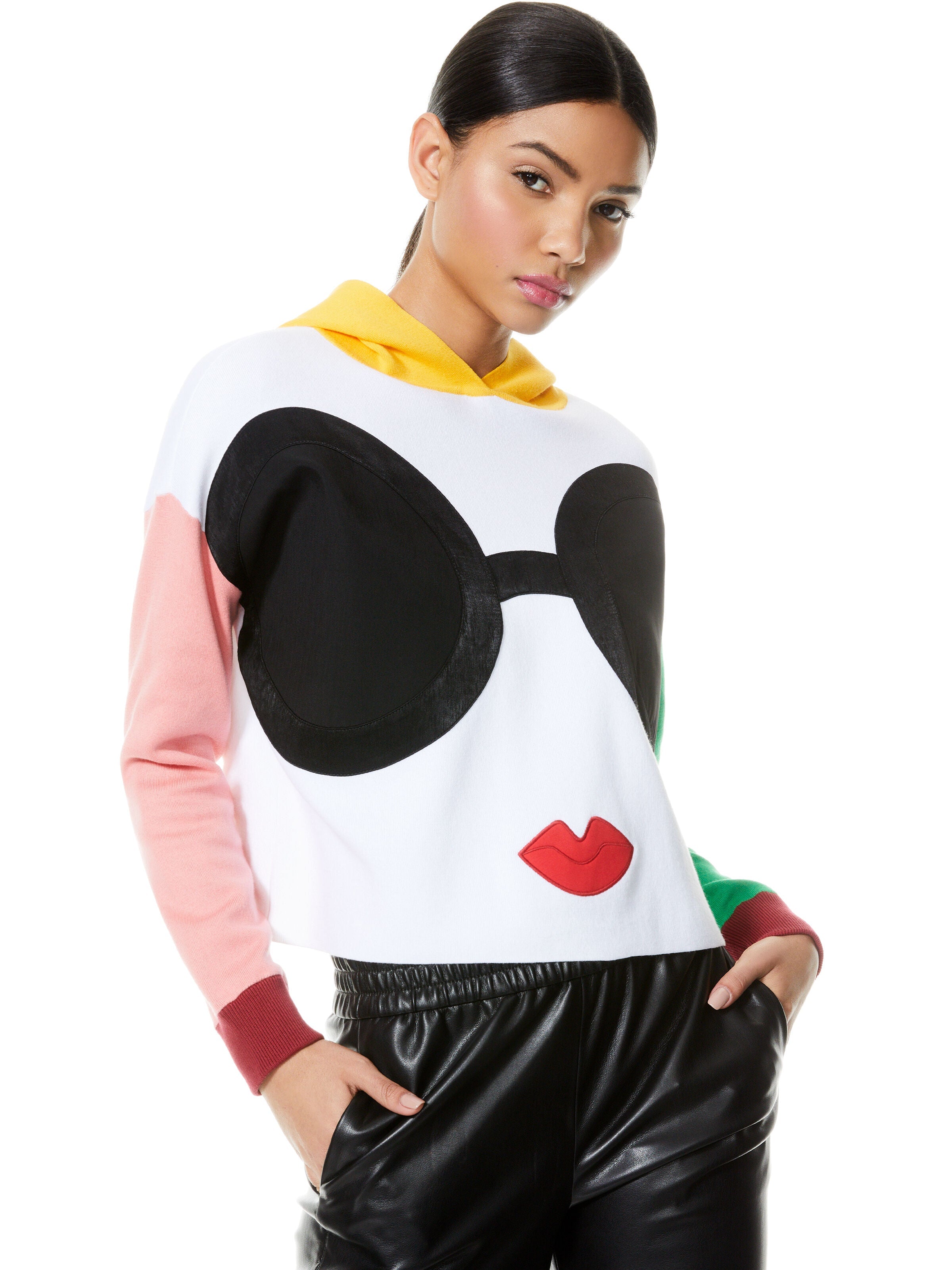 OSCAR STACE FACE COLOR BLOCK HOODIE-ALICE + OLIVIA