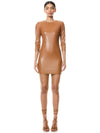 INKA VEGAN LEATHER MINI DRESS-ALICE + OLIVIA