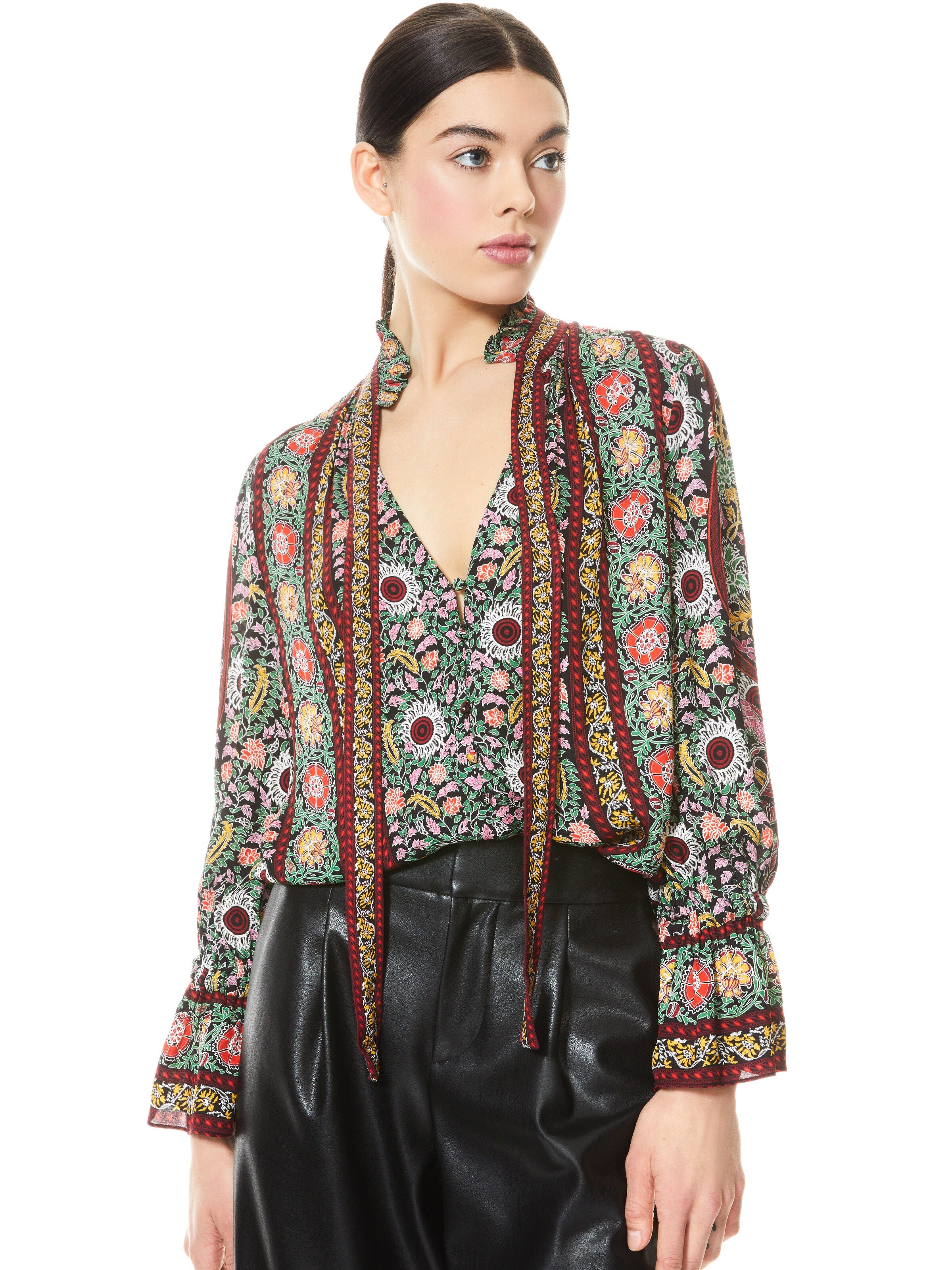 REILLY RUFFLE COLLAR BLOUSE-ALICE + OLIVIA