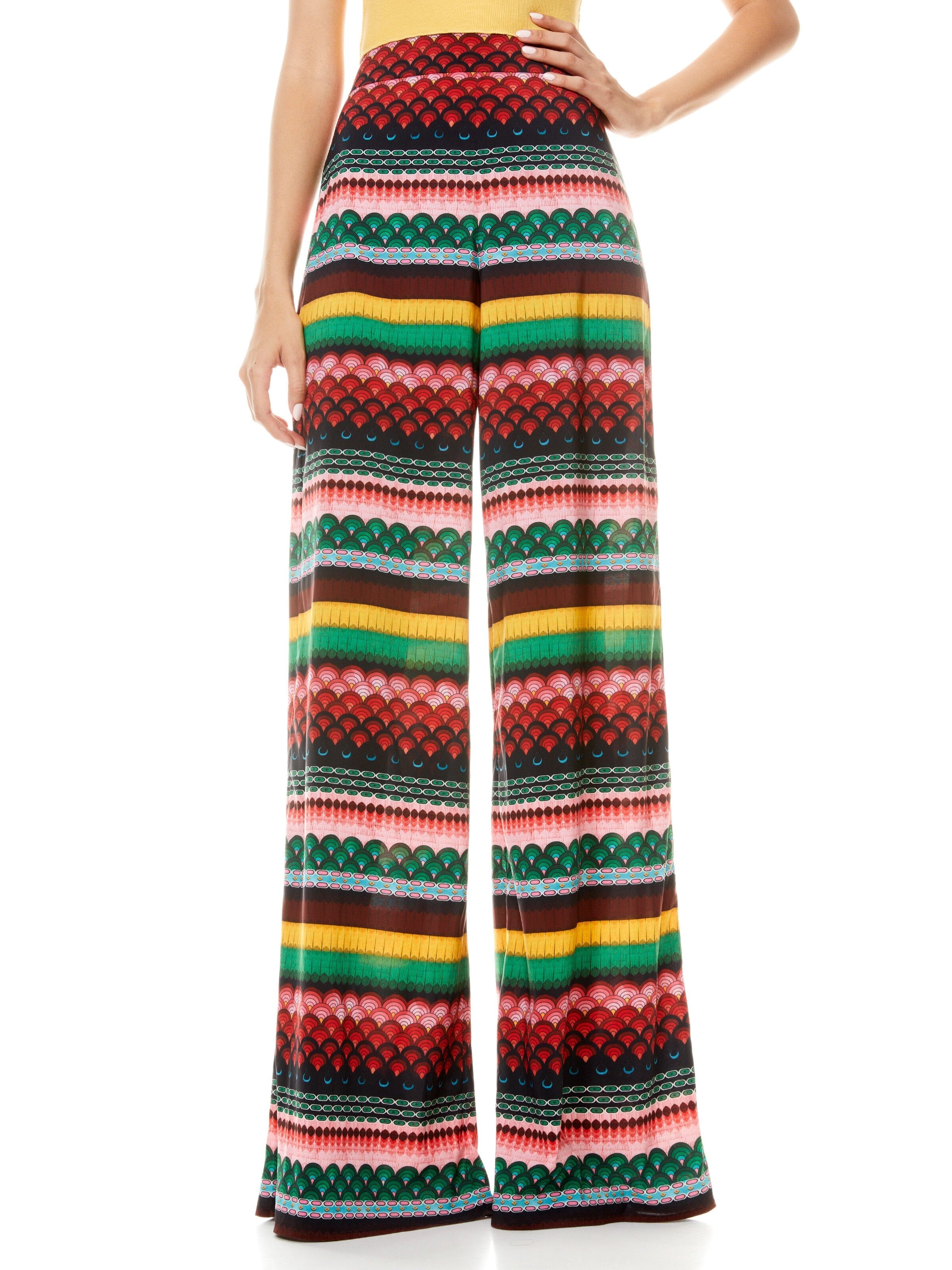 ATHENA GEOMETRIC WIDE LEG PANT-ALICE + OLIVIA