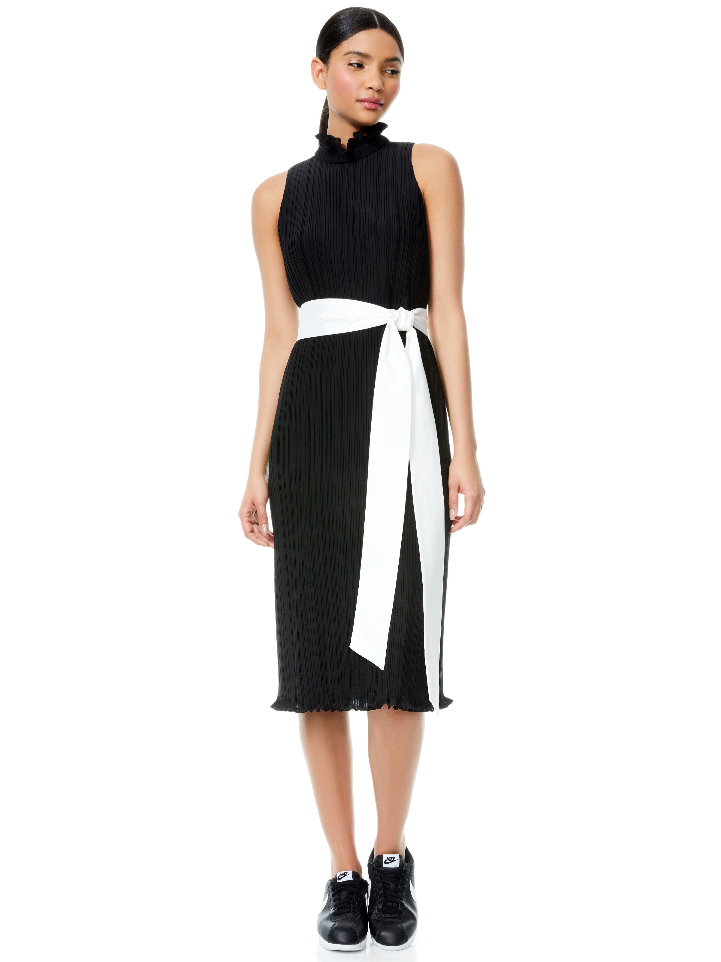 SHAYNA PLEATED MIDI DRESS-ALICE + OLIVIA