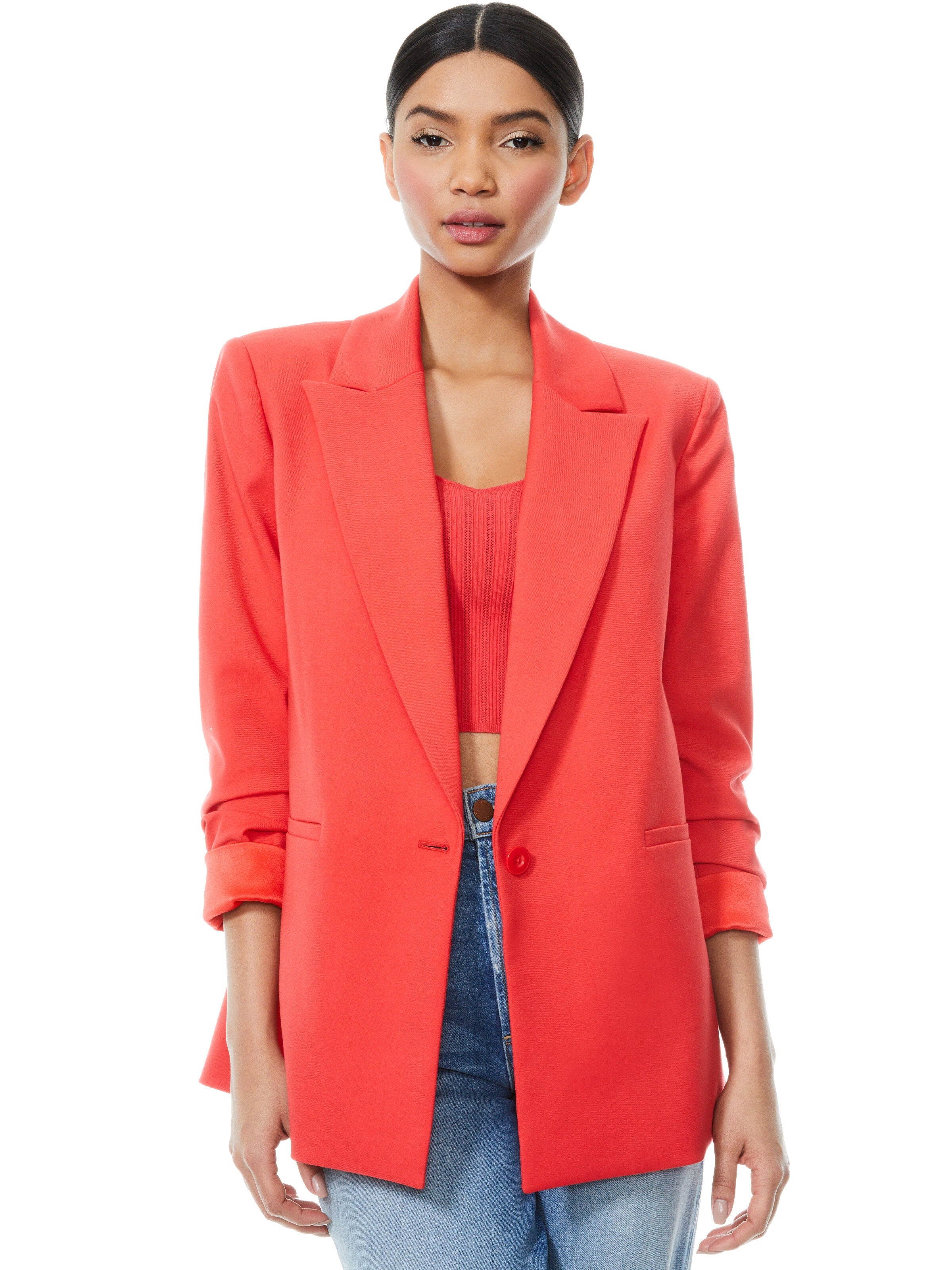 DENNY BOYFRIEND BLAZER-ALICE + OLIVIA