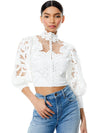 YAZ EYELET CROP BLOUSE-OFF WHITE-ALICE + OLIVIA