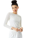 DELAINA PEARL EMBELLISHED CROP TOP-ALICE + OLIVIA