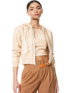 JANAE SLIM HOODIE W RBR ZIP-ALMOND-ALICE + OLIVIA