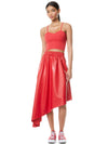 NATALINA VEGAN LEATHER ASYMMETRICAL MIDI SKIRT-ALICE + OLIVIA