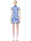 KARISSE MOCK NECK MINI DRESS-ROMAN HOLIDAY BLUE EYES-ALICE + OLIVIA