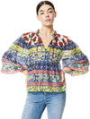 MARLYN TIE NECK BLOUSE-FRENCH QUARTERS MULTI-ALICE + OLIVIA