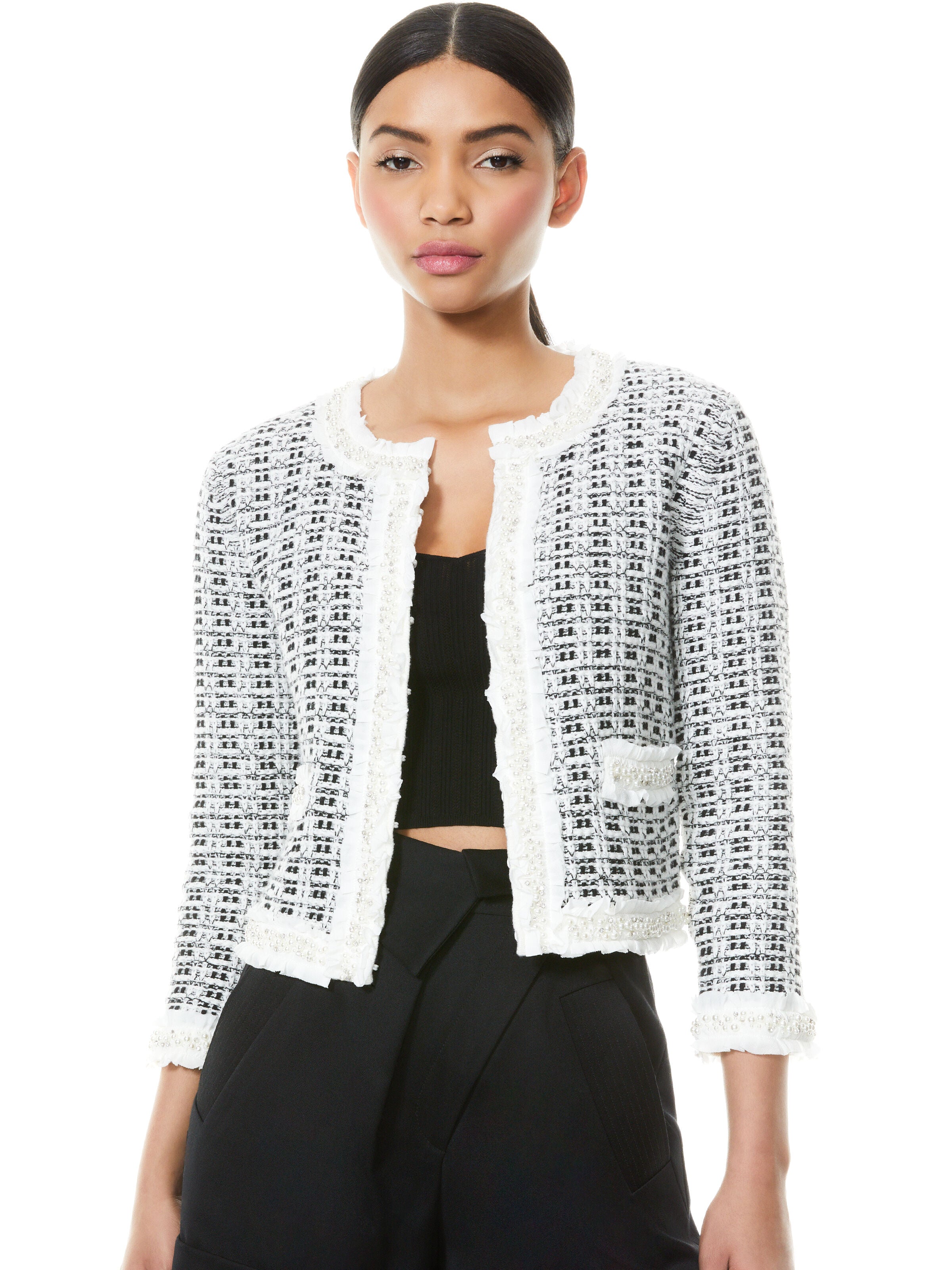 GEORGIA EMBELLISHED SWEATER JACKET-ALICE + OLIVIA
