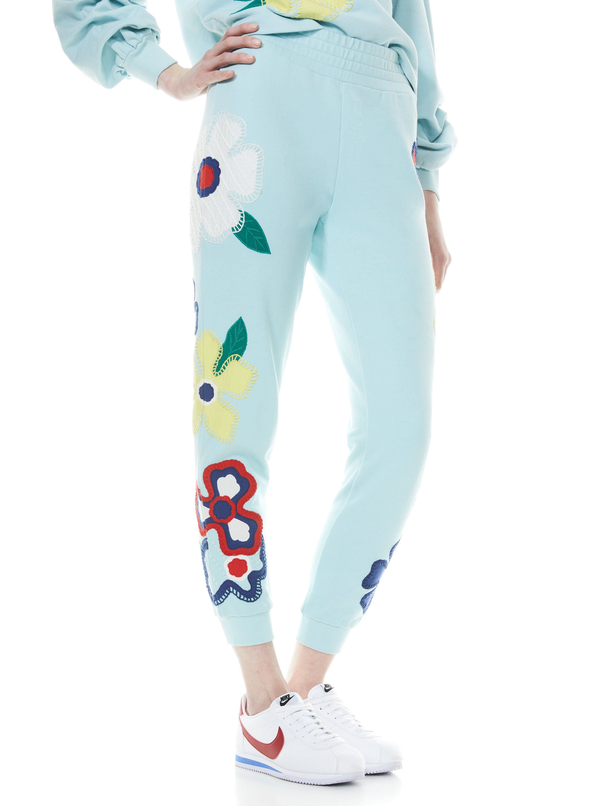 NYC SLIM JOGGER-POWDER BLUE/MULTI-ALICE + OLIVIA
