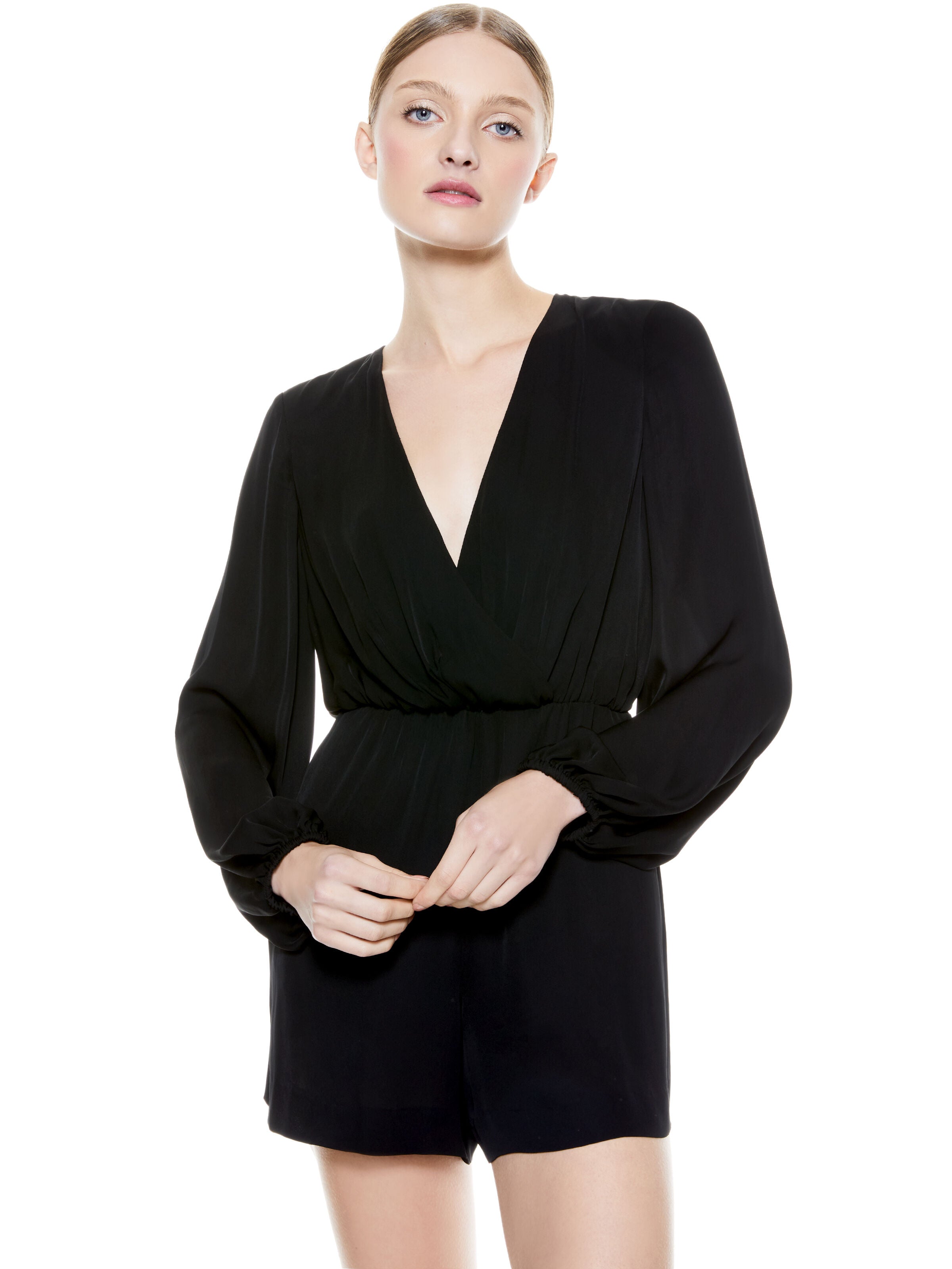 SINCLAIR V-NECK ROMPER-ALICE + OLIVIA