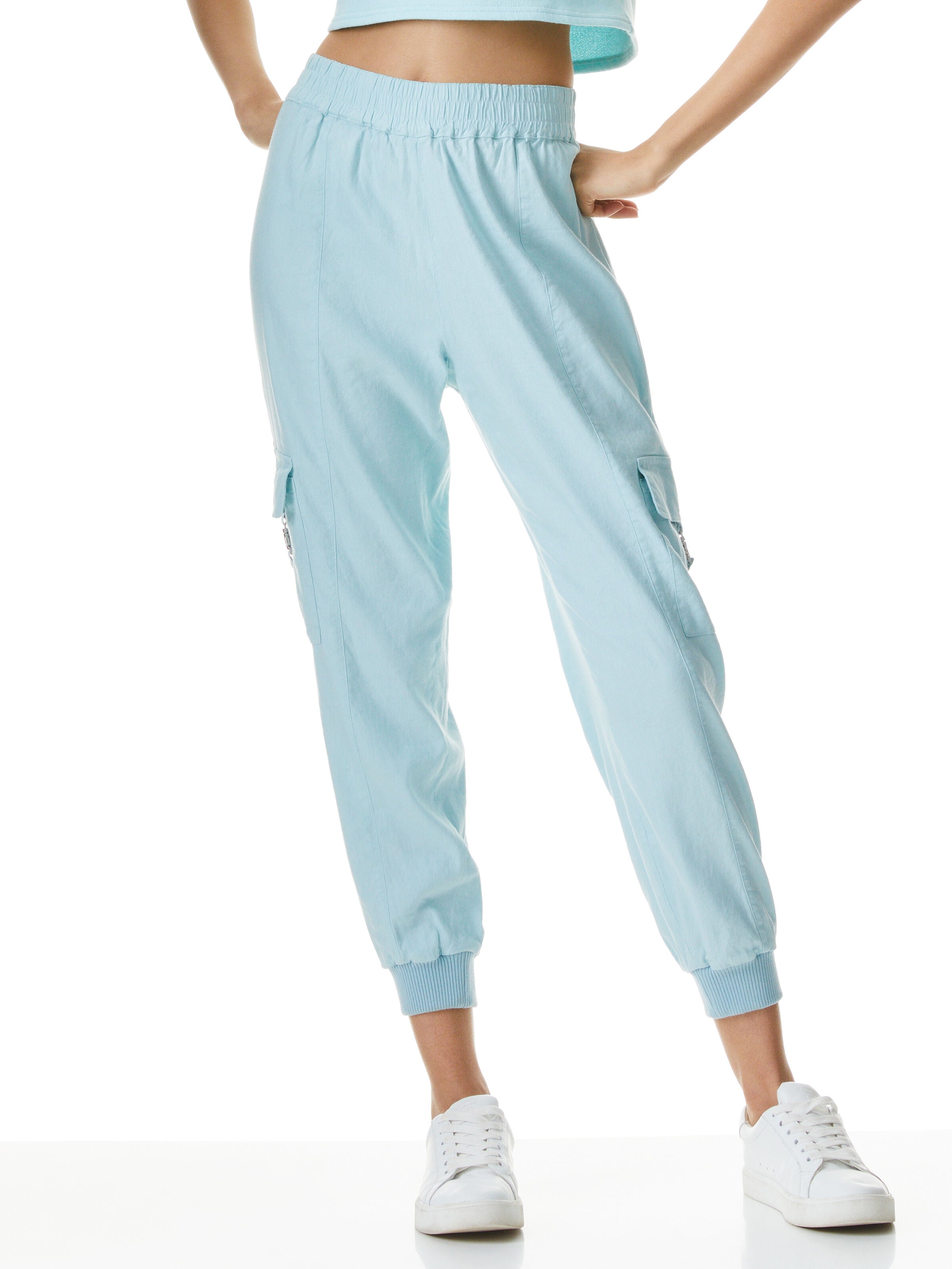 NETA HIGH WAIST CARGO PANT-POWDER BLUE-ALICE + OLIVIA