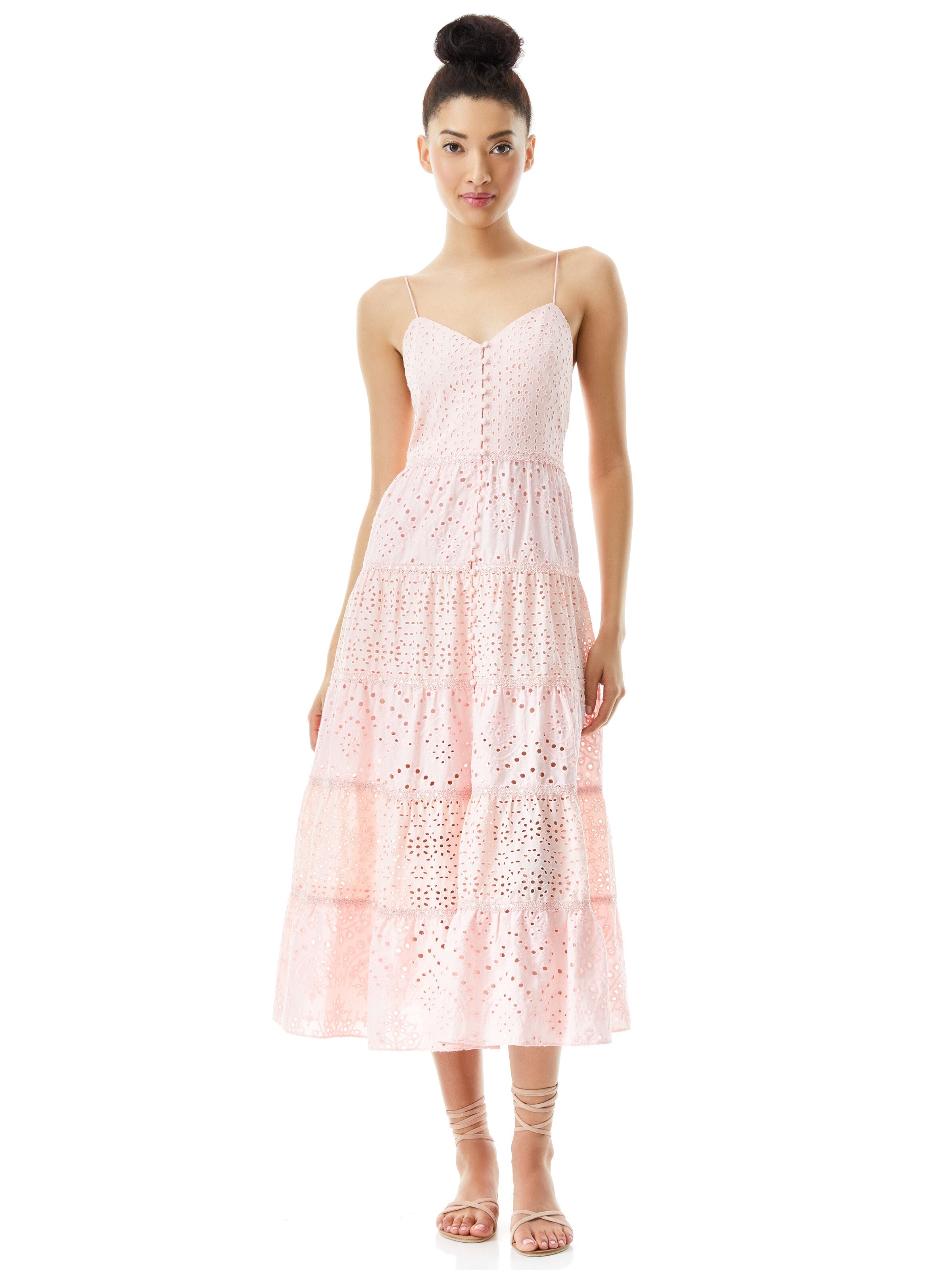 SHANTI BUTTON FRONT MIDI DRESS