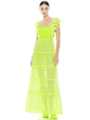 JULES TIE BACK MAXI DRESS-NEON KEYLIME-ALICE + OLIVIA
