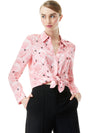 WILLA SILK BLOUSE-SIXTIES FLAMINGO-ALICE + OLIVIA