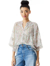 MARGERY BUTTON FRONT FLORAL BLOUSE-MONTEREY DITSY SOFT WHITE-ALICE + OLIVIA