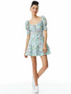 CRAWFORD FLORAL PUFF SLEEVE MINI DRESS-COASTAL GARDENS POWDER BLUE-ALICE + OLIVIA