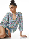 SHEILA FLORAL HENLEY TOP-ALICE + OLIVIA