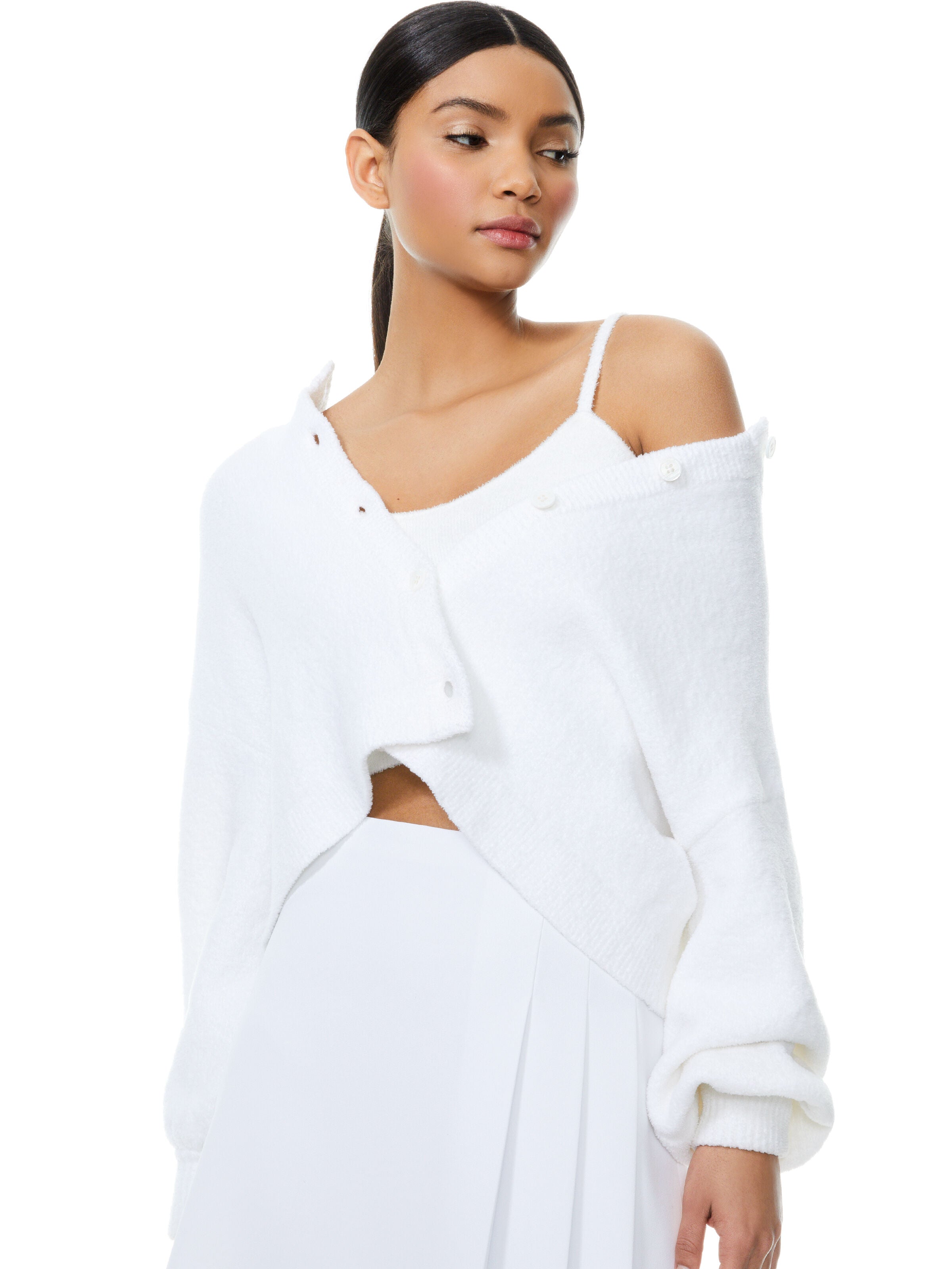 SYLVIE FUZZY CROPPED CARDIGAN-ALICE + OLIVIA