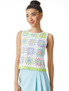 REVA MEDALLION CROCHET SHELL-MULTI-ALICE + OLIVIA