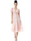 TIA PUFF SLEEVE MIDI DRESS-ALICE + OLIVIA