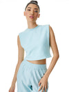 BRAXTON CROPPED SLEEVLESS  TEE-POWDER BLUE-ALICE + OLIVIA