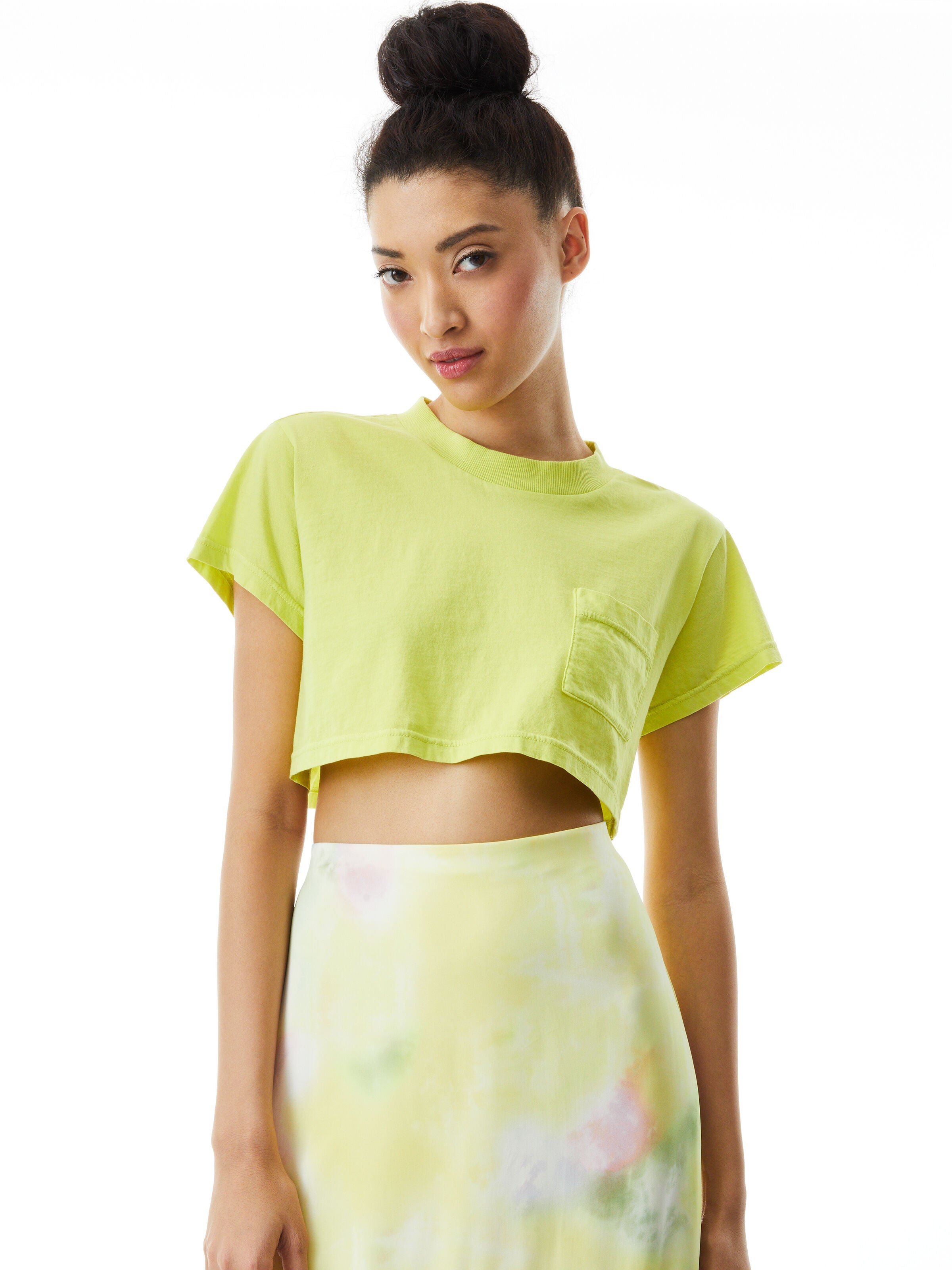 PRESTON CHEST POCKET CROP TEE-ALICE + OLIVIA
