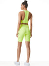 AARON HIGH WAIST BIKER SHORT-NEON KEYLIME-ALICE + OLIVIA