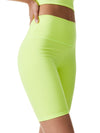AARON HIGH WAIST BIKER SHORT-NEON KEYLIME-ALICE + OLIVIA