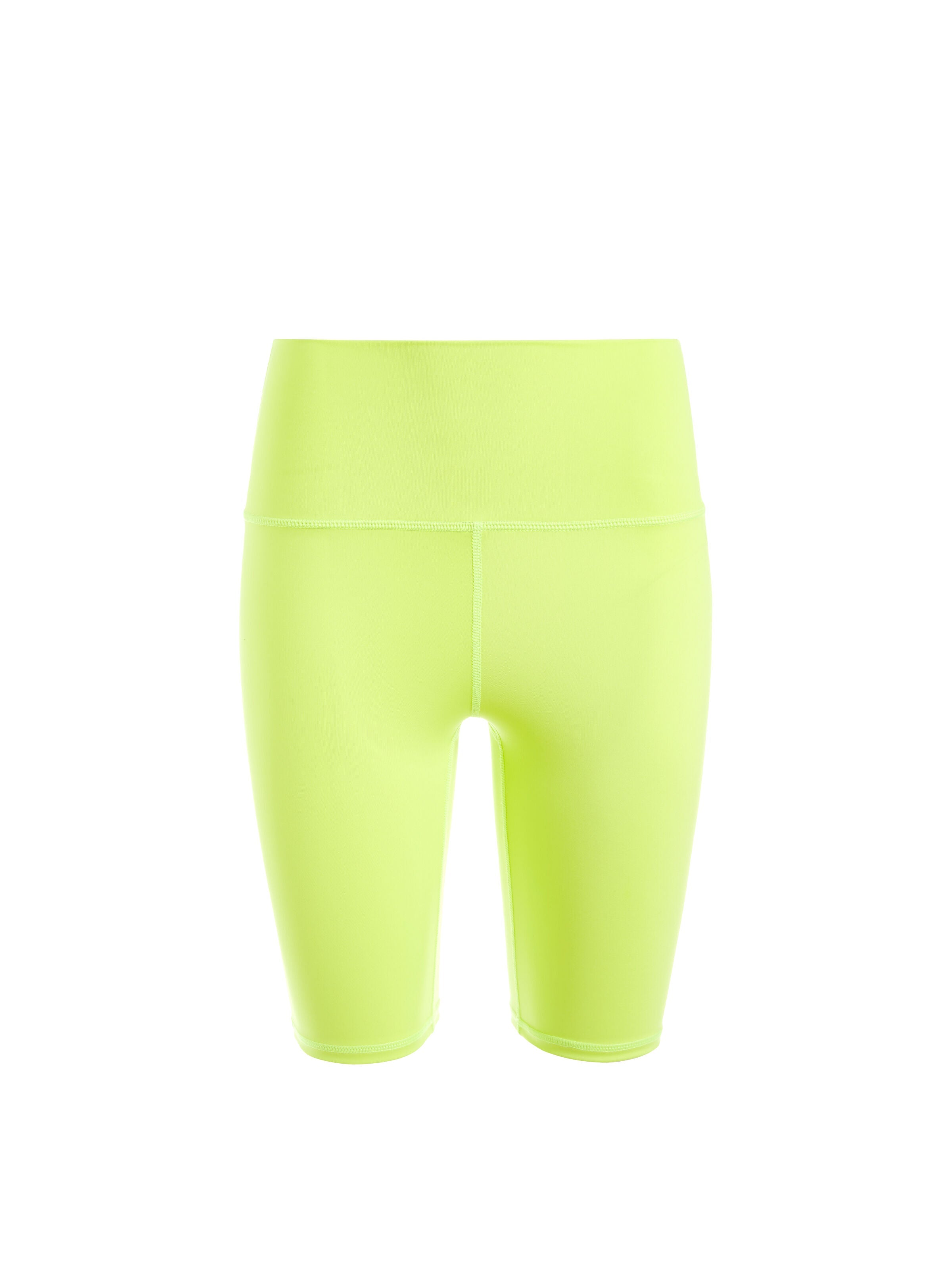 AARON HIGH WAIST BIKER SHORT-NEON KEYLIME-ALICE + OLIVIA