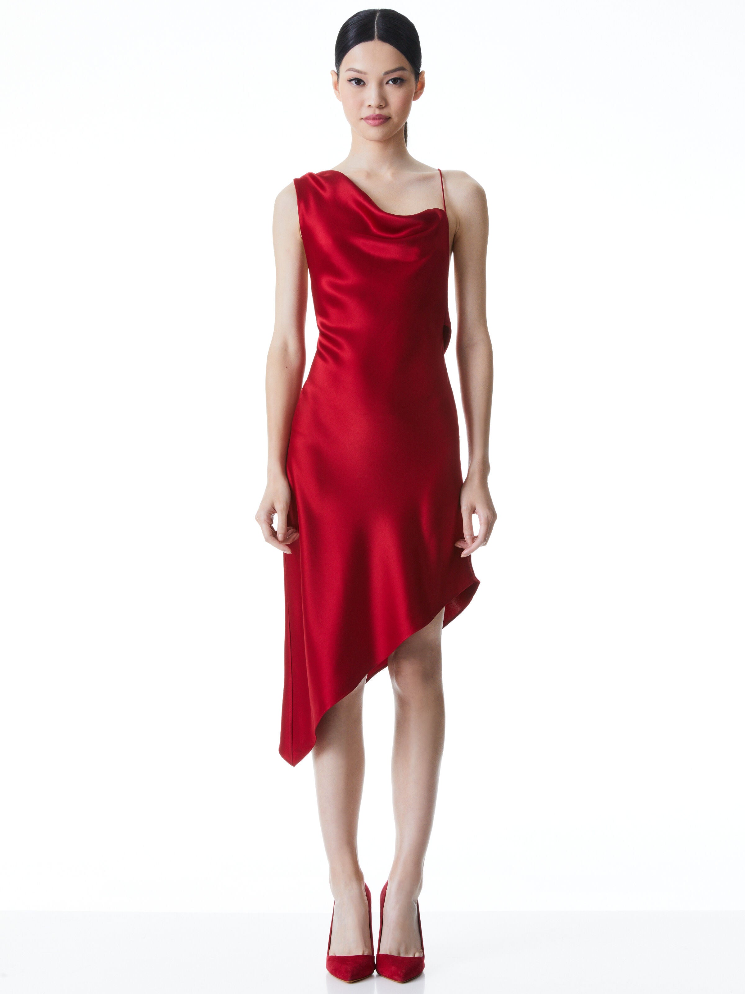 LANDON ASYMMETRICAL MINI DRESS-ALICE + OLIVIA
