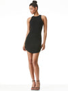 DANELLE CURVED HEM MINI DRESS-Black-ALICE + OLIVIA