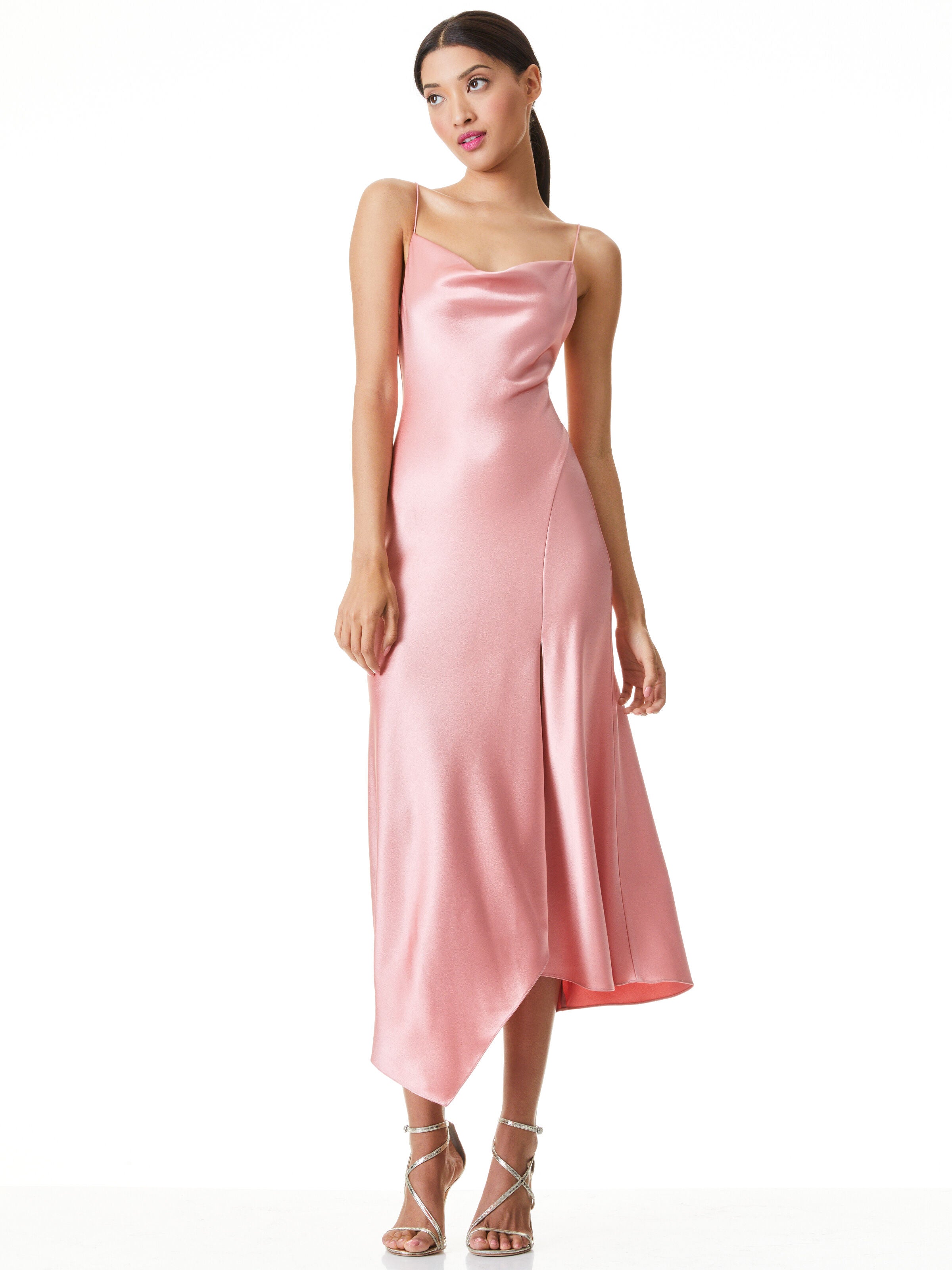 HARMONY DRAPEY SLIP MIDI DRESS-ALICE + OLIVIA